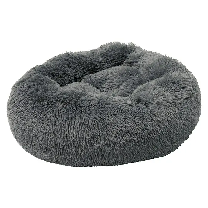 Karlie Cama para perros Agnes - Ø x Al: 58,5 x 14 cm, Felpa, Gris - Vista frontal