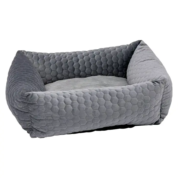 Karlie Cama para perros Velvet - 65 x 60 x 20 cm, Felpa, Gris - Vista angular