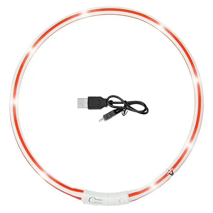 Karlie Collar para perros Visio Ligth LED Zebra - 20 cm - 70 cm, Rojo - Vista descendente