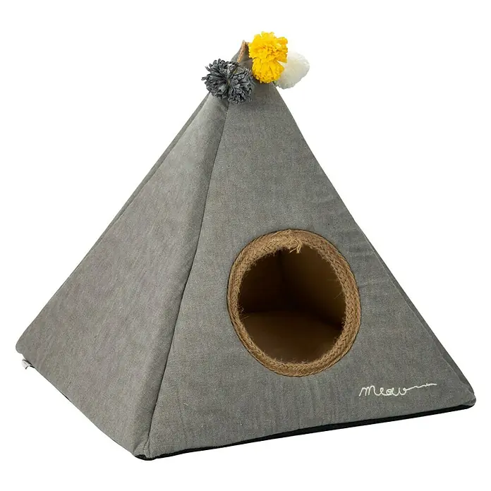 Karlie Carpa para gatos - 45 x 45 x 45 cm, Poliéster, Gris - Vista angular