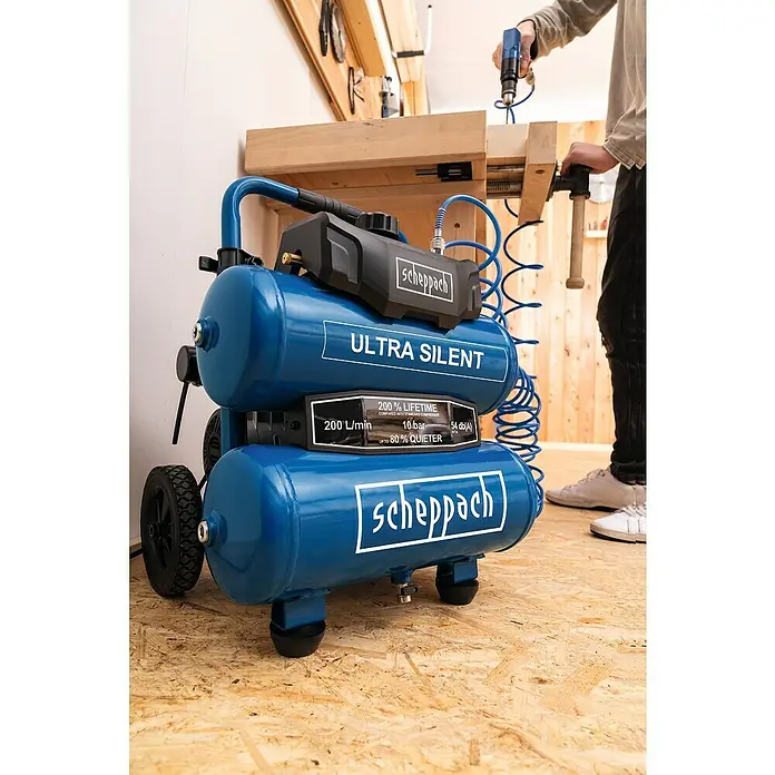 Scheppach Kompresor HC20SI - 10 bara, 750 W, Sadržaj spremnika: 20 l - Proizvod u upotrebi