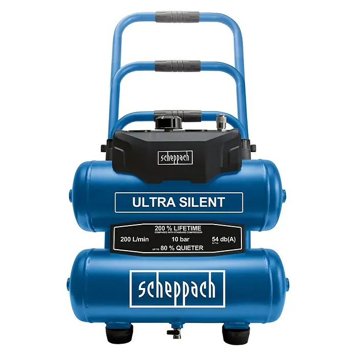 Scheppach Kompressor HC20SI - 10 bar, 750 W, Kesselinhalt: 20 l - Vorderansicht