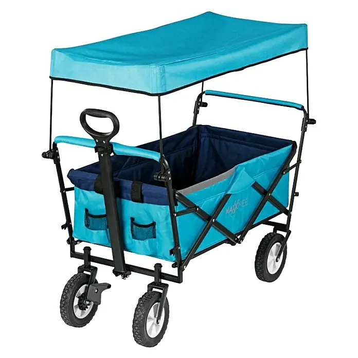 MAXXMEE Sklopiva kolica - Plava, D x Š x V: 100 x 52 x 108 cm - Dijagonalni pogled
