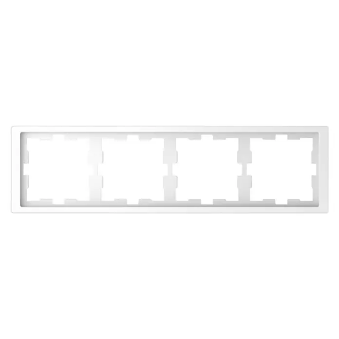 Merten System Design Abdeckrahmen - Lotosweiß, 4-fach, Kunststoff, Unterputz - Vorderansicht