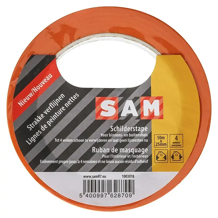 SAM Schilderstape - 50 m x 25 mm - Vooraanzicht