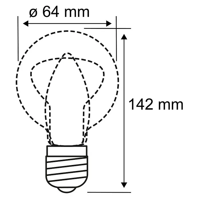 Paulmann Inner Glow LED-Leuchtmittel Helix - E27, 3,5 W, 90 lm, Tropfen, Rauchglas - Skizze