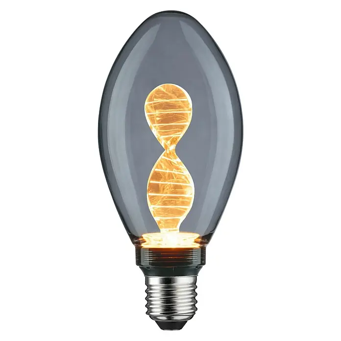 Paulmann Inner Glow LED-Leuchtmittel Helix - E27, 3,5 W, 90 lm, Kerzenform, Rauchglas - Vorderansicht