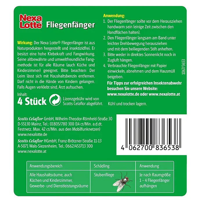 Nexa Lotte Fliegenfänger - 4 Stk. - Verpackung