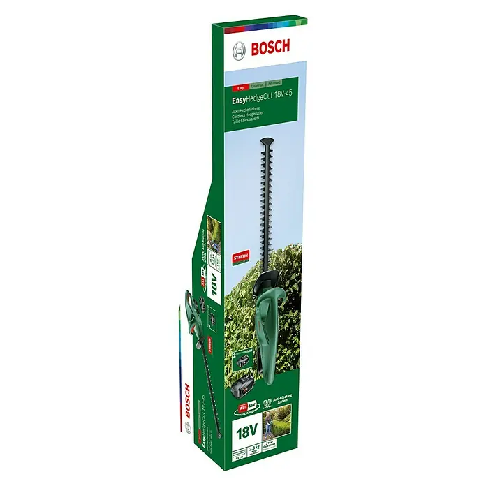 Bosch 18 V Power for All Akku-Heckenschere EasyHedgeCut 18-45 - 18 V, Li-Ionen, Ohne Akku, Schnittlänge: 40 cm - Diagonale Ansicht
