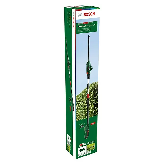 Bosch 18 V Power for All Akku-Heckenschere UniversalHedgePole 18 - 18 V, Li-Ionen, 2,5 Ah, Ohne Akku - Diagonale Ansicht