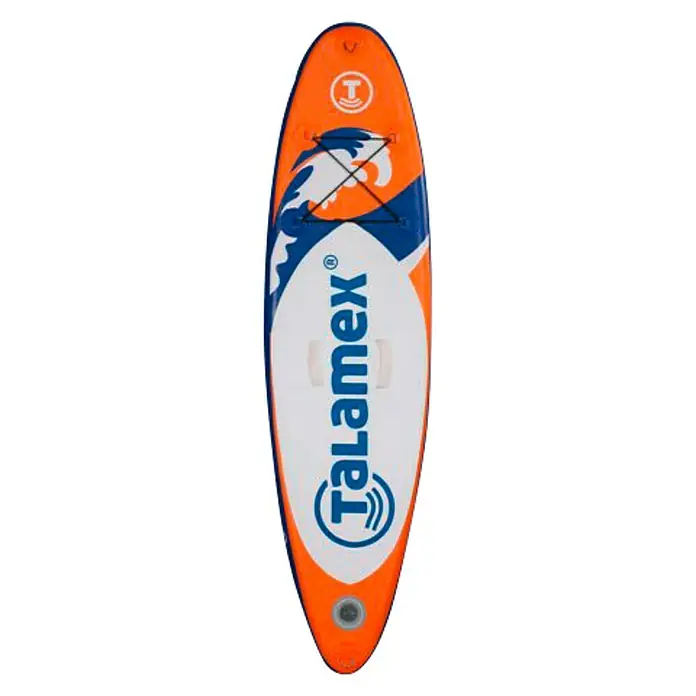 Talamex SUP-Board-Set 7.6 Wave - L x B x H: 232 x 60 x 10 cm, Nutzlast: 60 kg, Aufblasbar, Orange/Blau - Vorderansicht