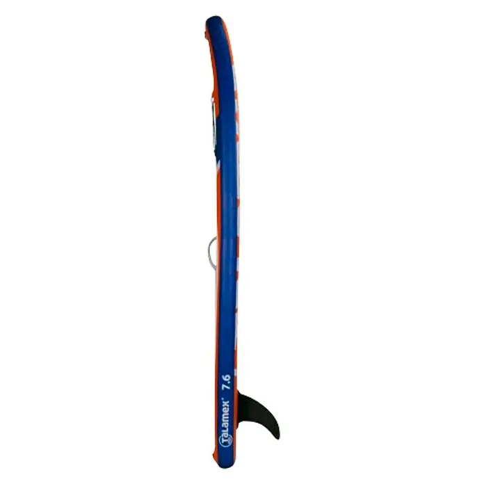 Talamex SUP-Board-Set 7.6 Wave - L x B x H: 232 x 60 x 10 cm, Nutzlast: 60 kg, Aufblasbar, Orange/Blau - Rechte Seitenansicht