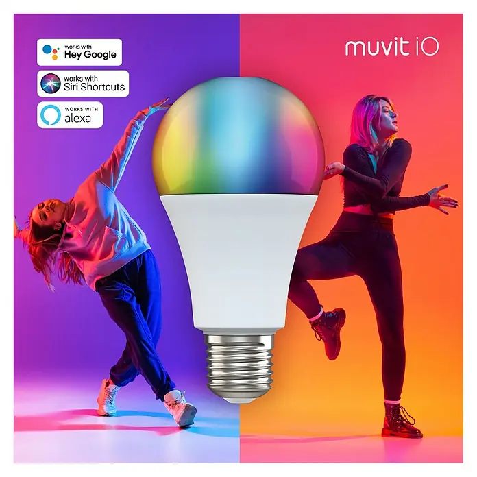 Muvit iO Bombilla LED inteligente - 14 W, RGB, E27, 1 ud. - Vista frontal