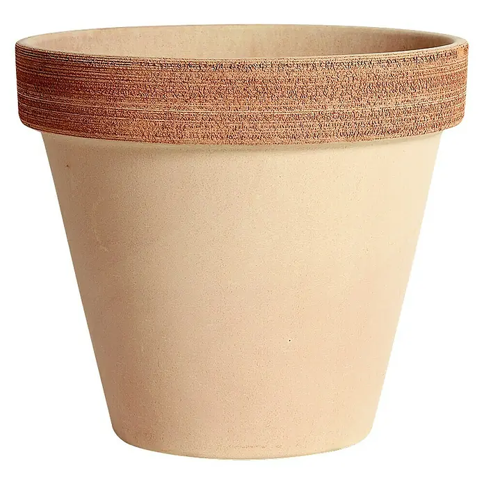 Tegla za cvijeće - Maks. vanjski promjer: 21 cm, prirodni materijali, Bež boje - Pogled sprijeda