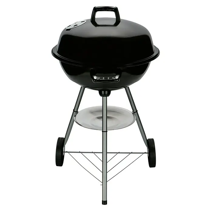 Grillstar Kugelgrill Montana - Schwarz, Hauptgrillfläche: Ø 46 cm - Vorderansicht