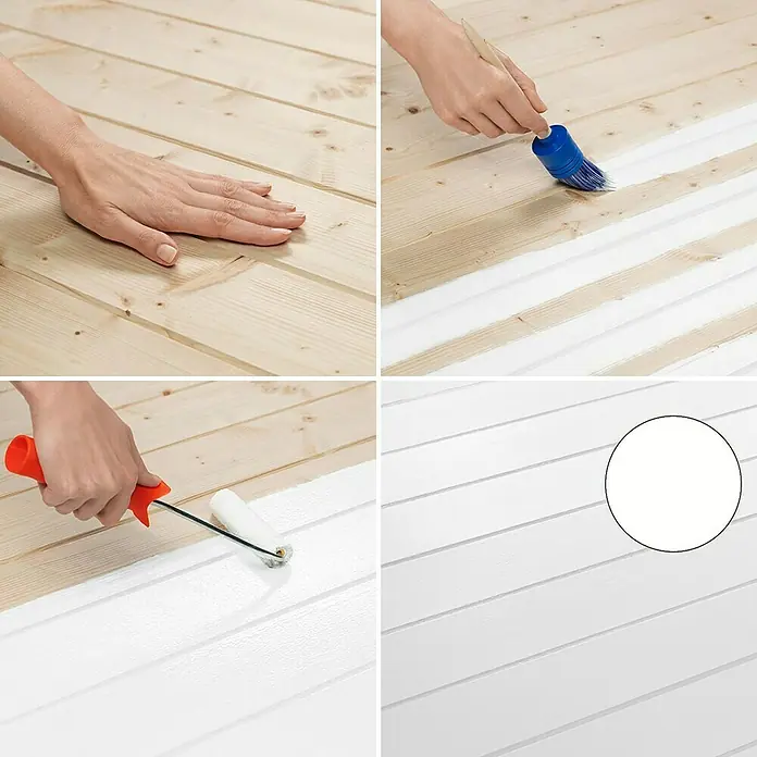 SCHÖNER WOHNEN-Farbe Pep up Renovierfarbe für Holzböden & -Treppen - Weiß, 2,5 l, Seidenmatt - Anwendungsbeispiel