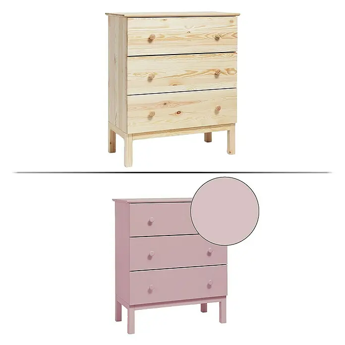 SCHÖNER WOHNEN-Farbe Pep up Renovierfarbe für Möbel, Türen & Küchenfronten - Hellrosa, 1 l, Seidenmatt - Diagonale Ansicht