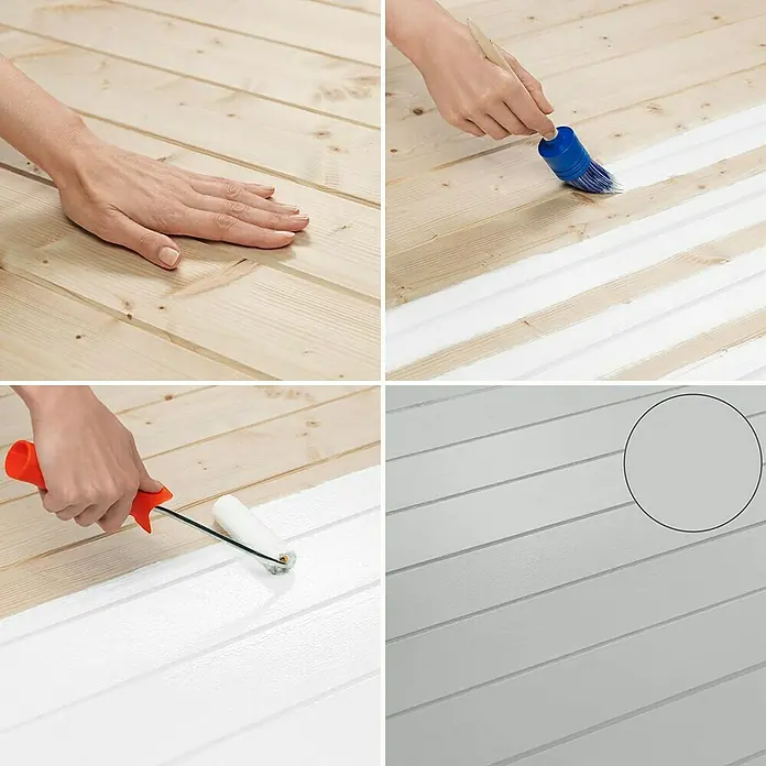 SCHÖNER WOHNEN-Farbe Pep up Renovierfarbe für Holzböden & -Treppen - Hellgrau, 1 l, Seidenmatt - Anwendungsbeispiel