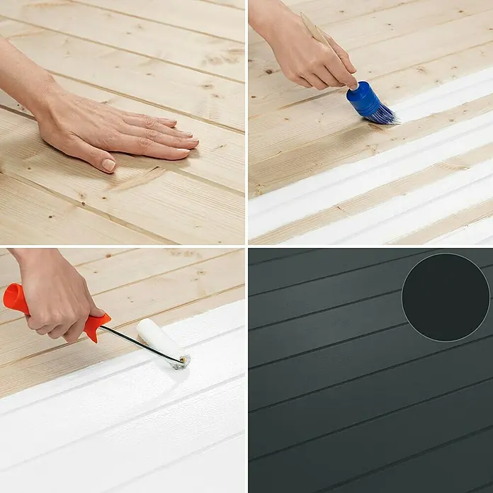 SCHÖNER WOHNEN-Farbe Pep up Renovierfarbe für Holzböden & -Treppen - Anthrazit, 1 l, Seidenmatt - Anwendungsbeispiel