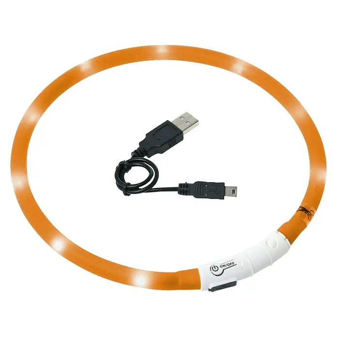 Karlie Collar para perros Visio Ligth LED - 20 cm - 70 cm, Naranja - Vista angular