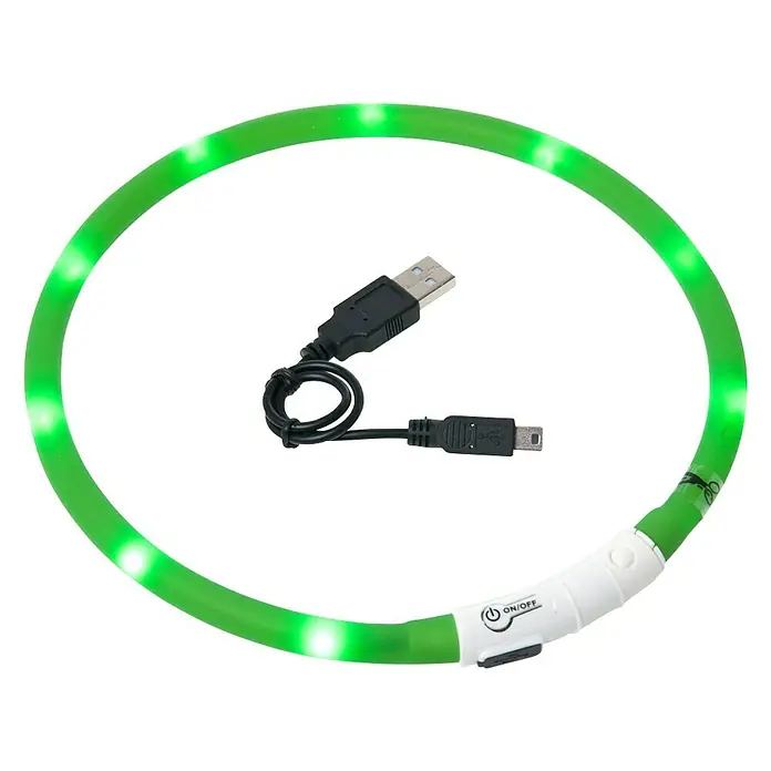 Karlie Collar para perros Visio Ligth LED - 20 cm - 70 cm, Verde - Vista angular