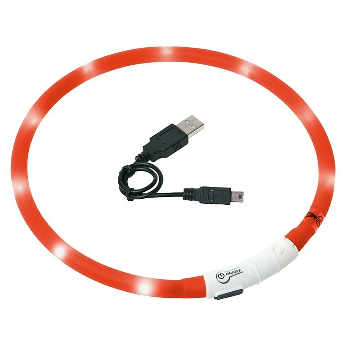 Karlie Collar para perros Visio Ligth LED - 20 cm - 70 cm, Rojo - Vista angular