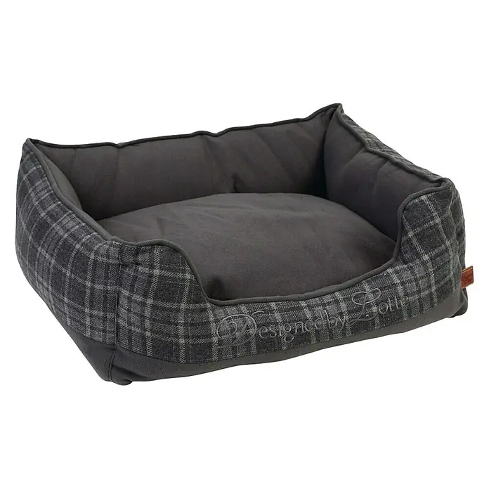 Cama para perros Sliepa - 65 x 60 x 20 cm, Felpa, Marrón - Vista angular