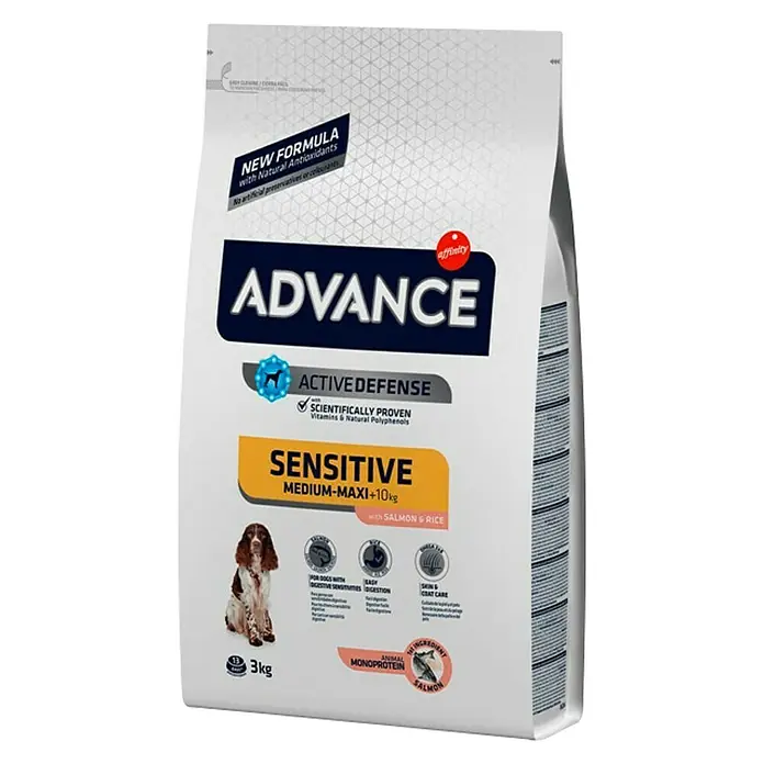 Affinity Advance Pienso seco para perros Medium Senior - 3 kg, 7 años, Pollo y arroz - Vista angular