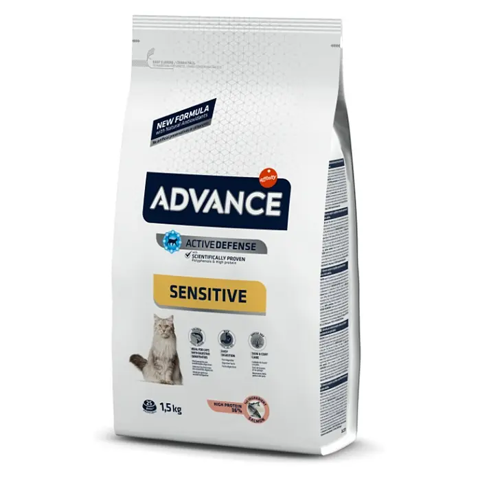 Affinity Advance Pienso seco para gatos - 1,5 kg, 1 años - 10 años, Salmón y arroz - Vista angular