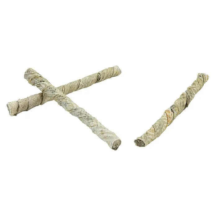 Beeztees Snack para perros Palitos - 80 g, Piel de bacalao - Vista angular