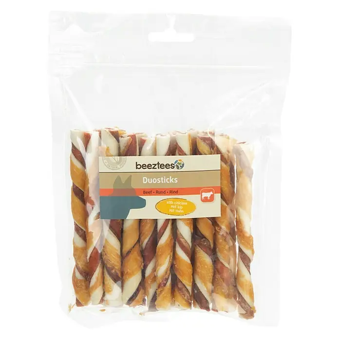 Beeztees Snack para perros Palitos - 20 ud., Ternera - Vista frontal