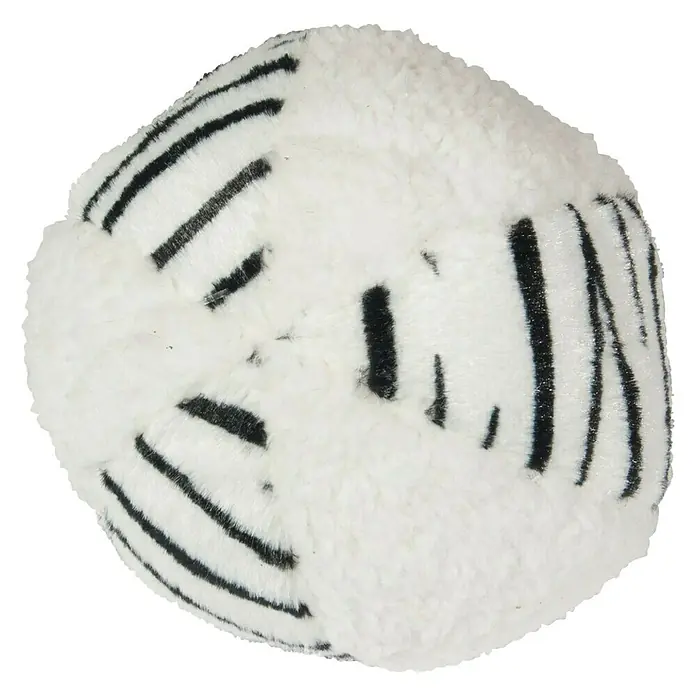 Karlie Juguete para perros Pelota Zebra - Diámetro: 11 cm, Felpa - Vista frontal