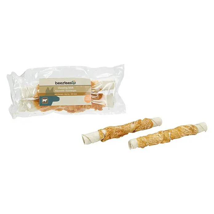 Beeztees Snack para perros Palitos masticables - 35 g, Ternera - Vista angular