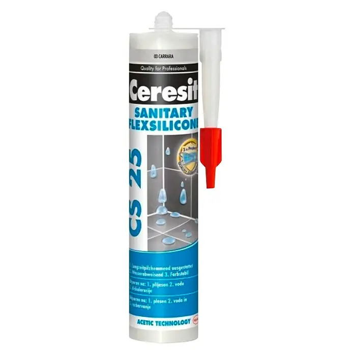 Ceresit Sanitarni silikon - Boja: Carrara, Sadržaj: 280 ml - Pogled sprijeda