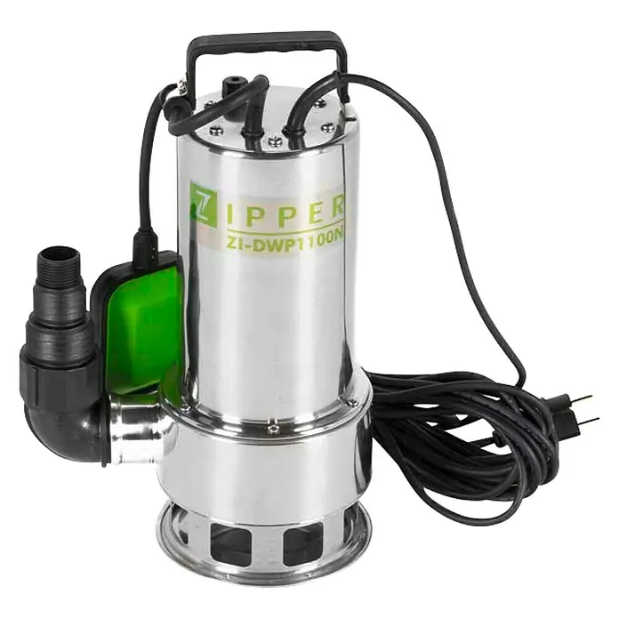 Zipper Schmutzwasserpumpe ZI-DWP1100N - 1,1 kW, Max. Fördermenge: 15.000 l/h - Vorderansicht