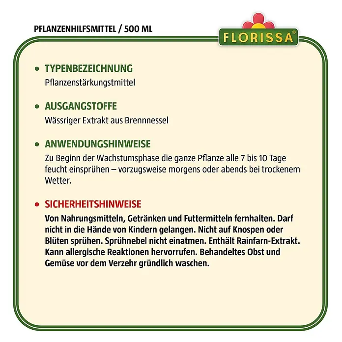 Florissa Pflanzenhilfsmittel - 500 ml - Skizze