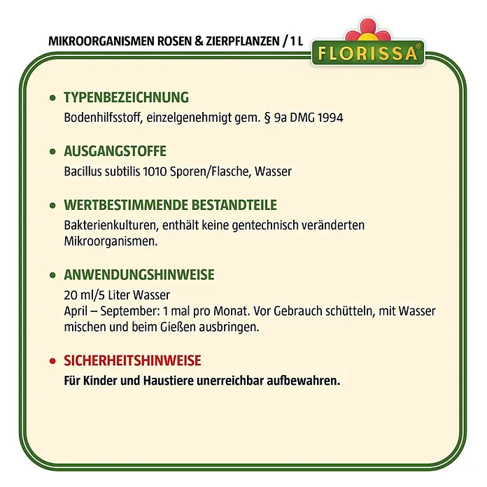 Florissa Mikroorganismen Rosen & Zierpflanzen - 1 l - Skizze