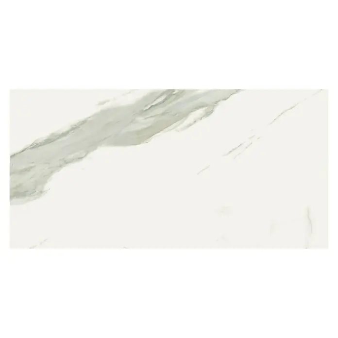 Feinsteinzeugfliese Torino Bianco - 60 x 120 cm, Weiß/Grau, Glänzend - Vorderansicht