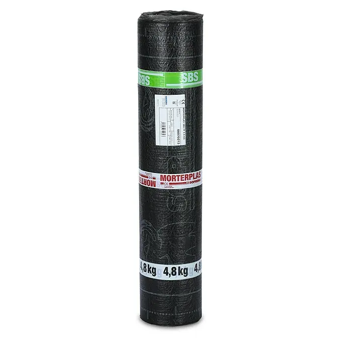 Soprema Lámina asfáltica Morterplas SBS FP 4,8 Kg - Gris, Negro, 8 m² - Vista frontal