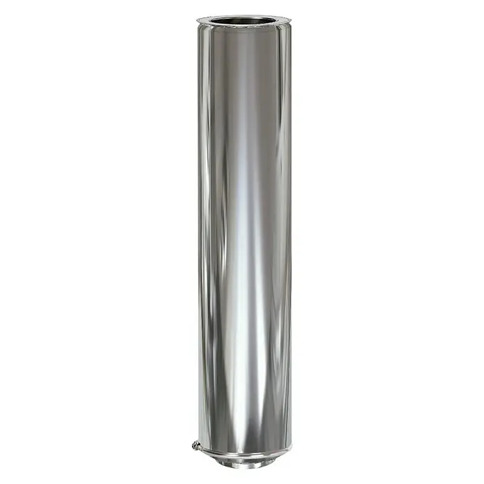 Practic Tubo para estufa pared doble - Ø x L: 80 mm x 1 m, Inox - Vista frontal