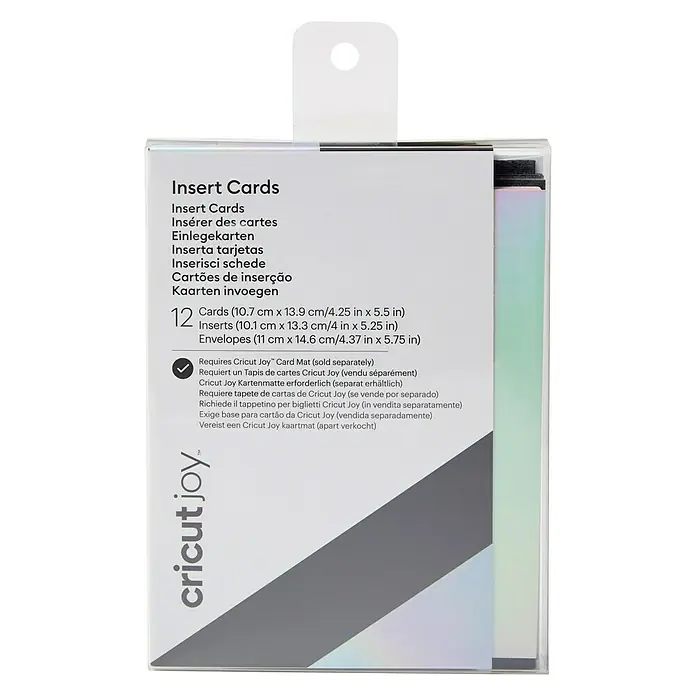 Cricut Joy Einlegekarten-Set Insert Cards - 12 -tlg., Schwarz/Holografisch, L x B: 14 x 10,8 cm - Vorderansicht