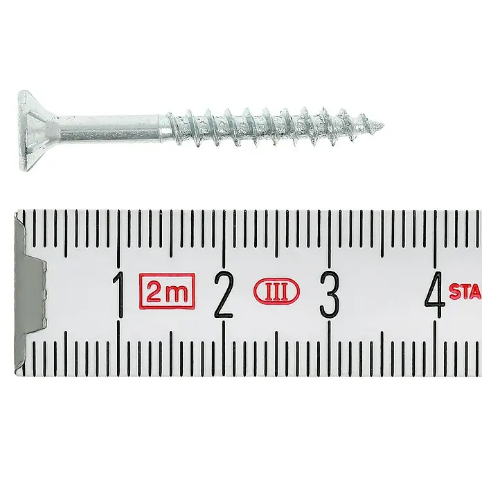 Profi Depot Spanplattenschraube VZ - Ø x L: 4 x 35 mm, 1.000 Stk., Verzinkt - Draufsicht