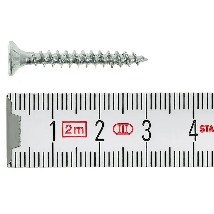 Profi Depot Spanplattenschraube VZ - Ø x L: 4 x 30 mm, 200 Stk., Verzinkt - Draufsicht