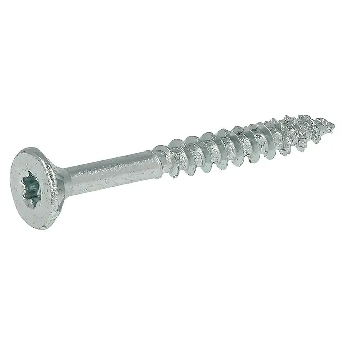 Profi Depot Spanplattenschraube VZ - Ø x L: 4 x 35 mm, 1.000 Stk., Verzinkt - Diagonale Ansicht