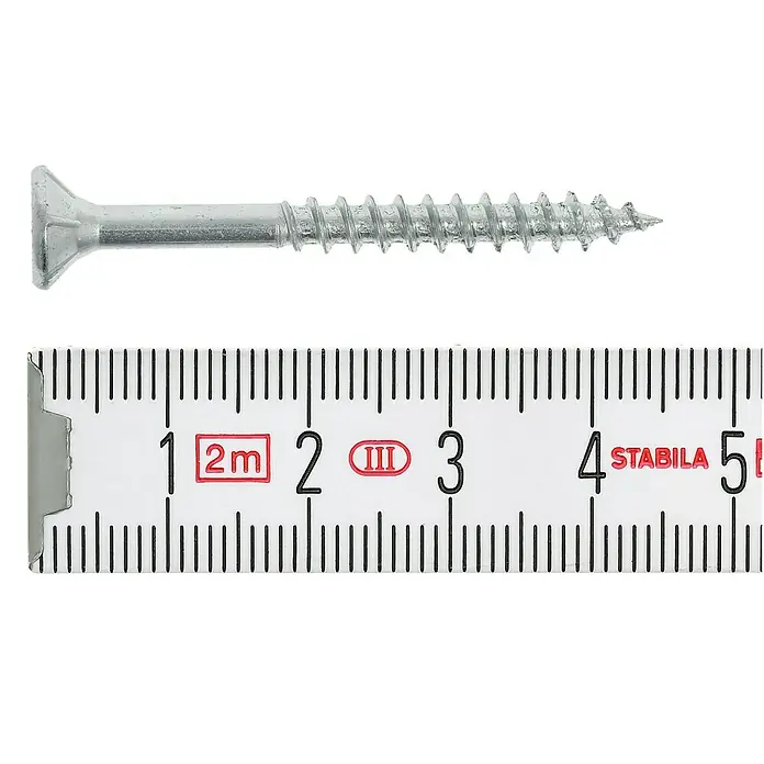 Profi Depot Spanplattenschraube VZ - Ø x L: 4,5 x 45 mm, 200 Stk., Verzinkt - Draufsicht