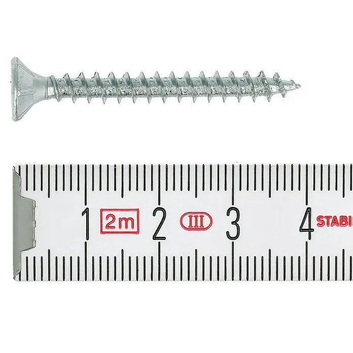 Profi Depot Spanplattenschraube VZ - Ø x L: 4,5 x 40 mm, 500 Stk., Verzinkt - Draufsicht