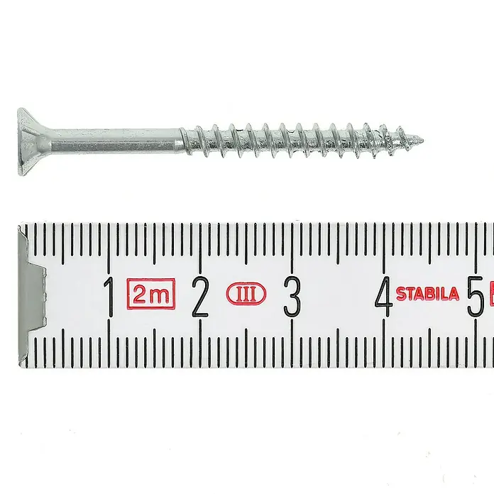 Profi Depot Spanplattenschraube VZ - Ø x L: 4 x 45 mm, 200 Stk., Verzinkt - Draufsicht