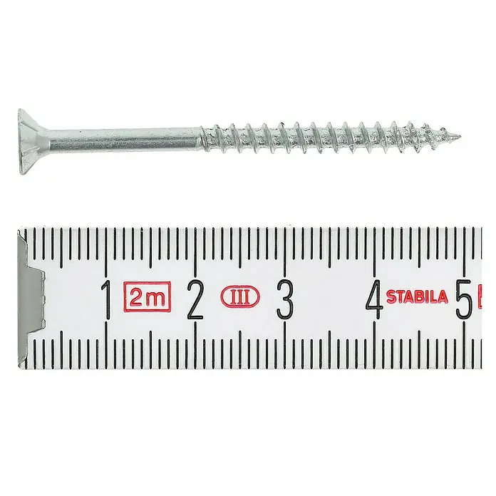 Profi Depot Spanplattenschraube VZ - Ø x L: 4 x 50 mm, 500 Stk., Verzinkt - Draufsicht