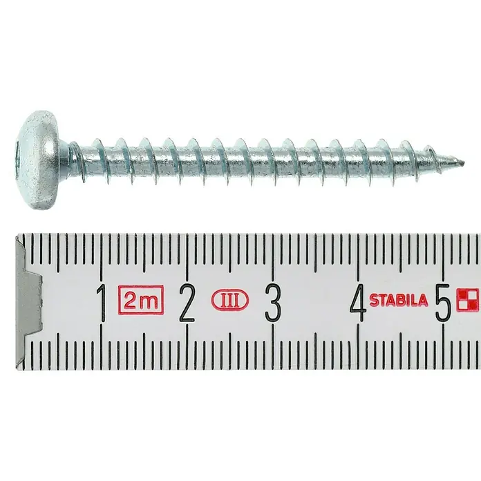 Profi Depot Spanplattenschraube VZ - 6 x 50 mm, 100 Stk., Verzinkt, TX für TORX-Antriebe - Draufsicht
