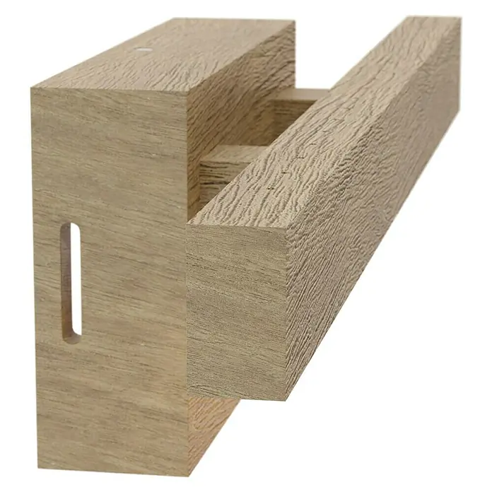 Spotlight LED-Wandleuchte - 5,2 W, L x B x H: 9,5 x 40 x 10 cm, Eiche, Warmweiß - Linke Seitenansicht
